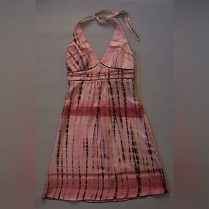 Pink and Brown Halter Dress